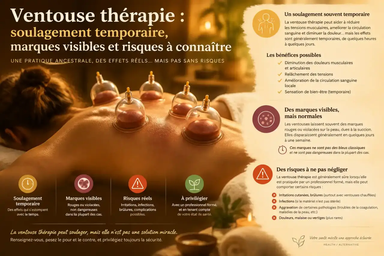 Ventouse thérapie : soulagement temporaire, marques visibles et risques à connaître