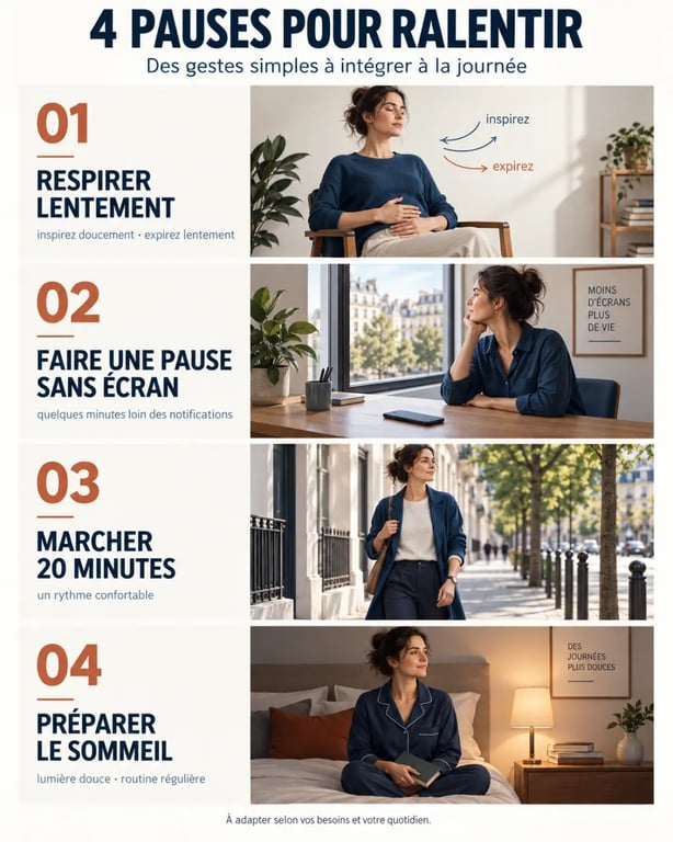 Comment réduire le stress naturellement avec la respiration, la marche et une routine du soir